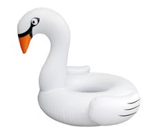 53.5&#34; Inflatable White Swan Swimming Pool Ring Float Pool Central