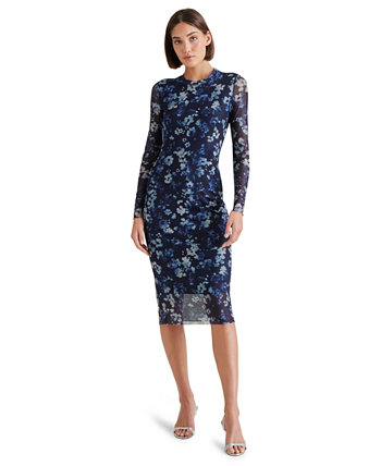 Women's Hailee Floral-Print Long-Sleeve Midi Dress Steve Madden