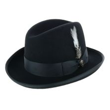 Bruno Capello Men's Godfather Homburg Hat With Feather Bruno Capello