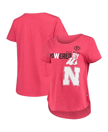 Женская футболка с меланжевым принтом Scarlet Nebraska Huskers PoWered By Title IX Colosseum