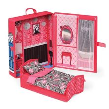 Кукольный домик Badger Basket Home & Go Кейс для путешествий и хранения с кроватью / постельным бельем для модных кукол 12 дюймов Badger Basket