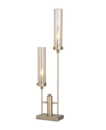 33" Metal Tall Accent Lamp with Cylinder Glass Shades Rosemary Lane