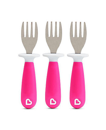 Raise Toddler 3 Piece Fork Set, Pink Munchkin