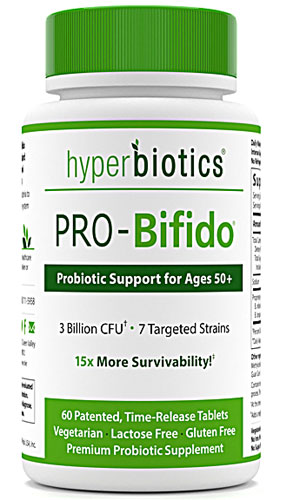 Hyperbiotics PRO-Bifido® Пробиотическая поддержка для людей старше 50 лет -- 60 таблеток с пролонгированным высвобождением Hyperbiotics