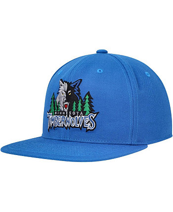 Мужская синяя приталенная кепка Minnesota Timberwolves Hardwood Classics MVP Team Ground 2.0 Mitchell & Ness