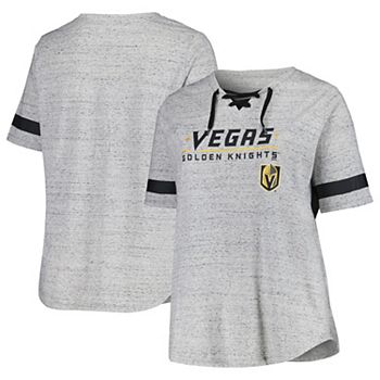 Женская футболка Fanatics светло-серого цвета с шнуровкой и логотипом Vegas Golden Knights Fanatics Brands - White Label