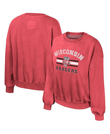 Женский свитшот-пуловер Red Wisconsin Badgers Audrey Colosseum