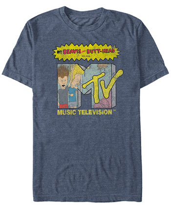Мужская рваная футболка с короткими рукавами и логотипом Beavis and Butthead Headbangers MTV