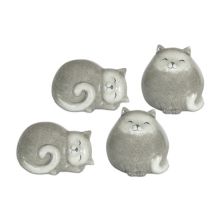 Melrose Happy Terra Cotta Cat Shelf Sitter - Set of 4 Melrose
