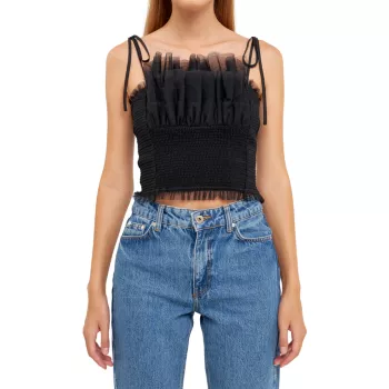 Tulle Cropped Top Endless rose