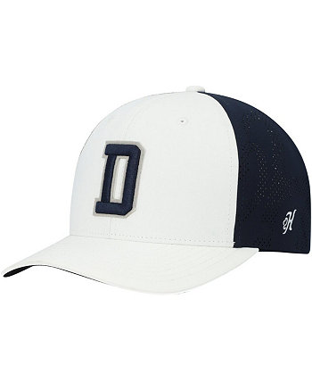 Men's White, Navy Dallas Cowboys D Logo Snapback Hat Hooey