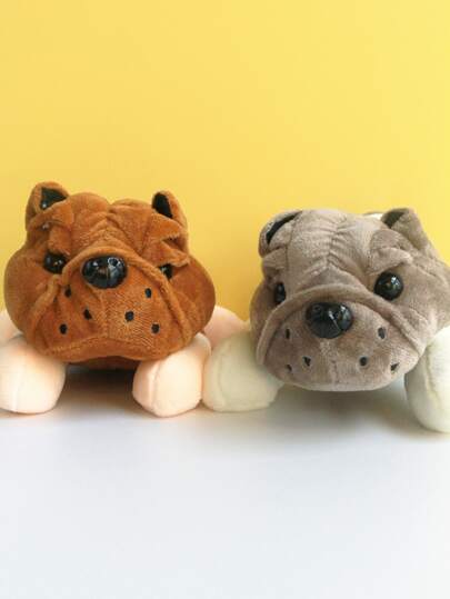 1шт Плюшевая игрушка для домашних животных случайного цвета с дизайном собаки SHEIN