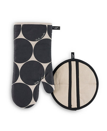 Набор из 2 комплектов захватов для прихваток для духовых рукавиц Joy Dot, круглые 7 x 13 дюймов, 8 дюймов Kate Spade New York