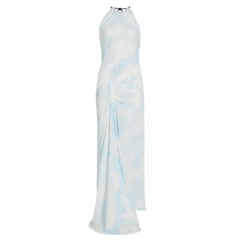Floral Draped Sleeveless Gown Proenza Schouler