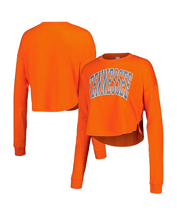 Женская укороченная футболка с длинными рукавами и заниженными плечами Tennessee Orange Tennessee Volunteers Arch ZooZatz