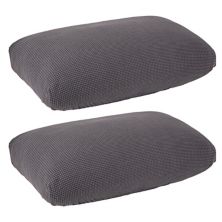 Комплект из 2 эластичных чехлов для уличных подушек для садовой мебели и диванов, двусторонний (средний, серый) Juvale