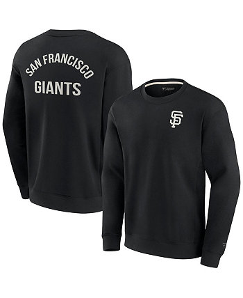 Мужская и женская черная толстовка San Francisco Giants Super Soft Pullover Crew Sweatshirt Fanatics Signature