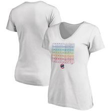 Женская белая футболка с v-образным вырезом Chicago Cubs City Pride с логотипом Fanatics Fanatics