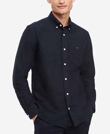 Мужская однотонная оксфордская рубашка Custom Fit New England, созданная для Macy's Tommy Hilfiger