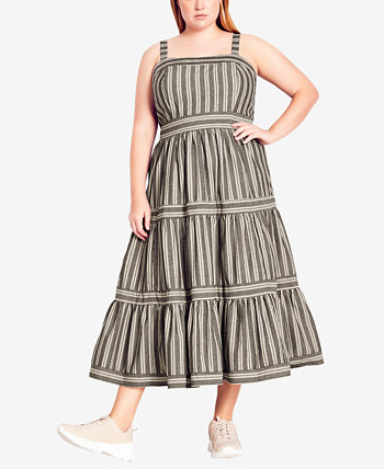 Plus Size Trendy Single Stripe Dress City Chic