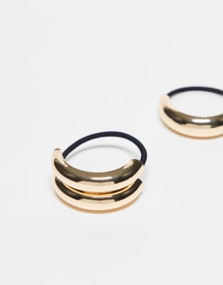 ASOS DESIGN pack of 2 hair cuffs in gold tone Asos Design