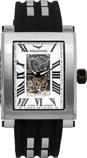 Мужские часы XG с автоматическим силиконовым ремешком, 44 мм x 59,5 мм Aquaswiss