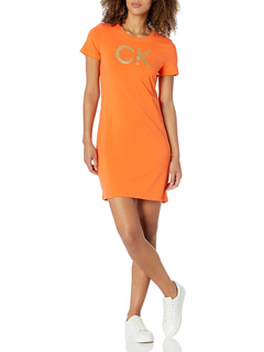 Женское платье-футболка с коротким рукавом и логотипом Calvin Klein Calvin Klein