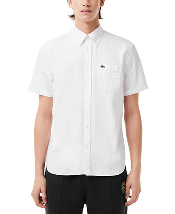 Men's Short Sleeve Button-Down Oxford Shirt Lacoste