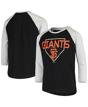 Черная футболка с рукавами 3/4 и регланами San Francisco Giants Score Ultra Raglan для мальчиков Youth Boys Outerstuff