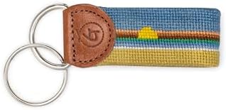 Good Threads Needlepoint Leather Keychain and Key Fob Hand Stitched Charm for Women Key Rings and Backpack Accessory for Kids LOOK GOOD, DO BETTER