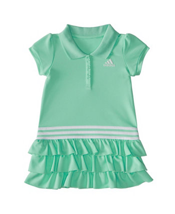 Платье-поло с короткими рукавами для девочек для малышей Adidas