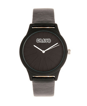 Часы с ремешком из черной искусственной кожи унисекс Splat Crayo