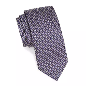 Шелковый галстук с геометрическим рисунком Canali