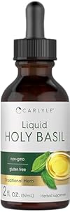 Carlyle Holy Basil Extract Liquid | 2 Fl Oz | Tulsi Herb Tincture | Vegetarian | Non-GMO, Gluten Free Supplement Carlyle