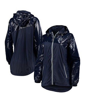 Женская темно-синяя куртка с капюшоном Dallas Cowboys с двойным покрытием и молнией во всю длину G-III