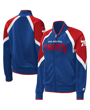 Женская спортивная куртка Royal Philadelphia 76ers Slam Dunk Raglan с молнией во всю длину Starter