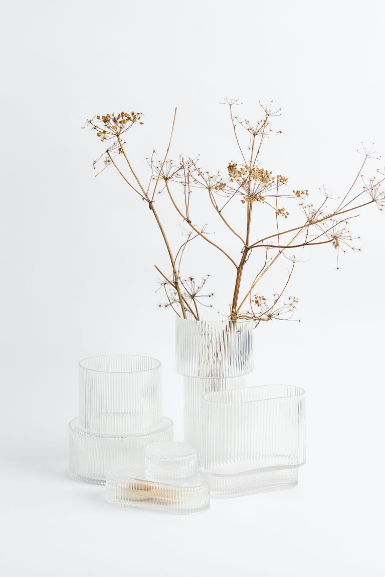 Овальная стеклянная ваза H&M