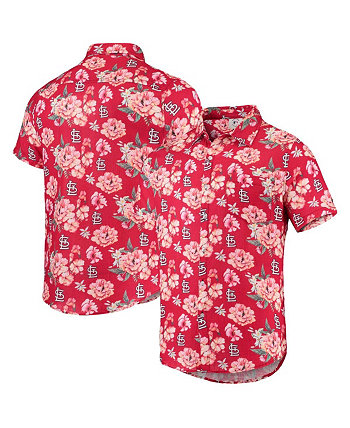 Мужская красная льняная рубашка на пуговицах St. Louis Cardinals с цветочным принтом FOCO