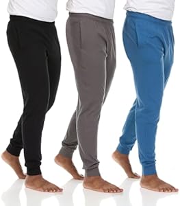 Essential Elements 3 Pack: Men's 100% Cotton Jogger Active Lounge Sweatpants with Pockets Essential Elements