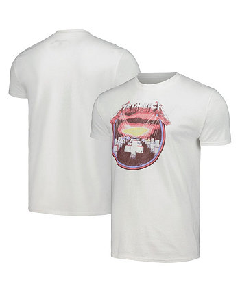 Мужская и женская белая рваная футболка в винтажном стиле Metallica Master of Puppets Merch Traffic