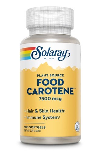 Solaray Plant Source Food Carotene™ — 25000 МЕ — 100 капсул Solaray
