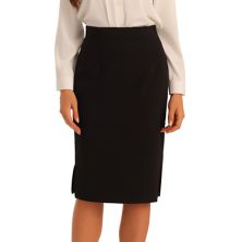 Women's Elegant Pencil Skirt High Waist Split Hem Work Bodycon Business Skirts ALLEGRA K