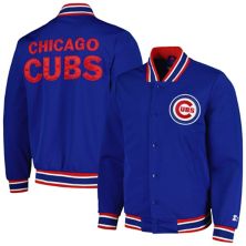 Мужская стартовая атласная куртка с кнопками на пуговицах Chicago Cubs Royal/Red Secret Weapon Starter