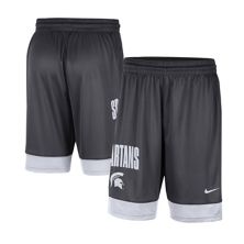 Мужские шорты Nike темно-серый/белый Michigan State Spartans Fast Break Nitro USA