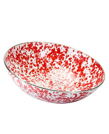 Коллекция эмалированной посуды Red Swirl Сервировочная тарелка на 5 литров Golden Rabbit