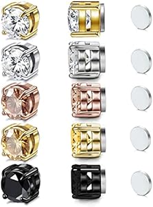 Vicmag Magnetic Earrings for Women, Waterproof Earrings with Magnet, Non Piercing Stud Earrings Ear Ornament Set Vicmag