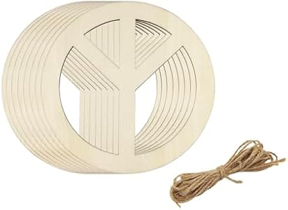 30 Pack 4 Inch Wood Peace Sign Unfinished Wood Pease Sign Cutouts Wooden Peace Sign Hanging Ornaments DIY Peace Craft Gift Tags for Home Party Decoration Craft Project Xonzmmk