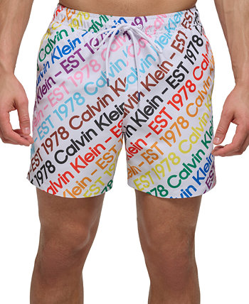 Мужские плавательные шорты 5 дюймов с радужным логотипом Calvin Klein