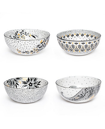 Sara Miller Artisanne Noir Cereal Bowls, Set of 4 Portmeirion