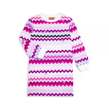 Little Girl's &amp; Girl's Chevron Sweatshirt Dress Missoni